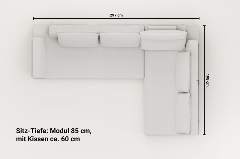 Modulares Sofa Louis L mit Schlaffunktion