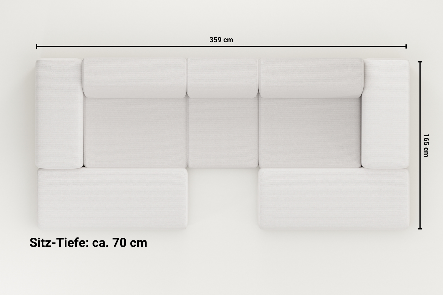 Stoffbezug - Modulares Sofa Nina U-Form / Wohnlandschaft mit Schlaffunktion