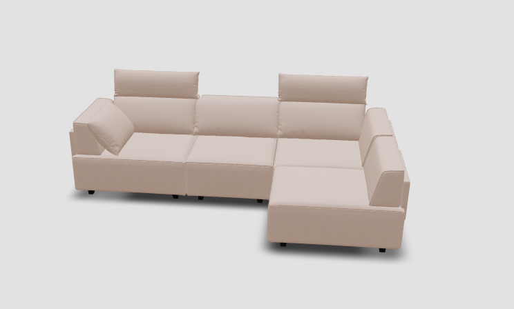 Outlet - Modulares Sofa Louis mit Hocker und Schlaffunktion