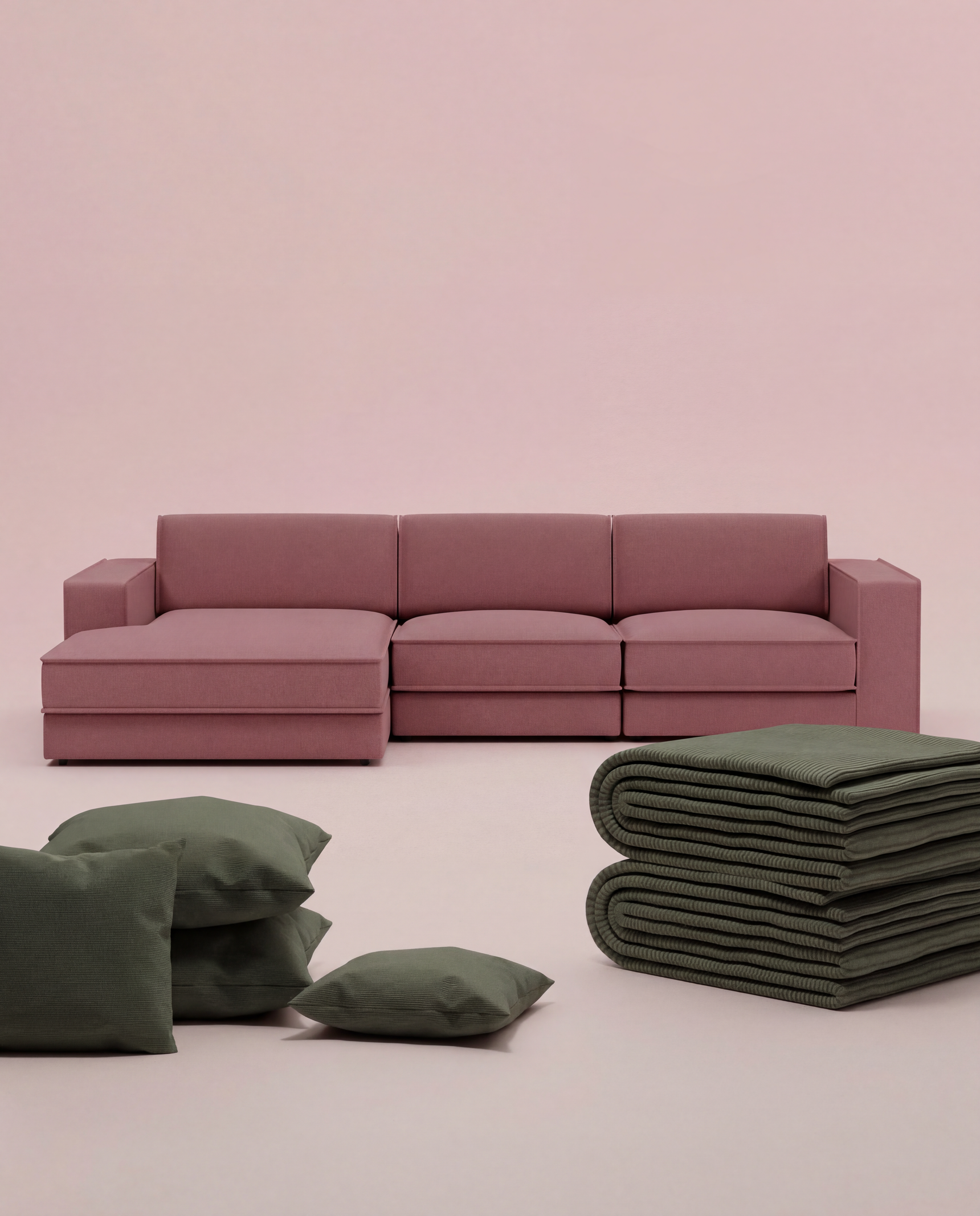 3 in 1 Set Modulares Sofa Terra L 4-Sitzer mit Schlaffunktion