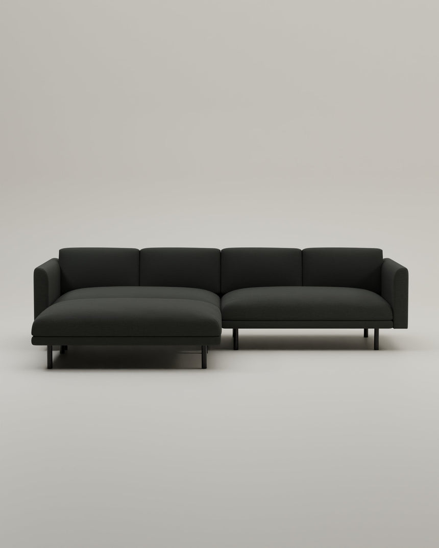 Stoffbezug - Modulares Sofa Aera 3-Sitzer mit Hocker und mit Schlaffunktion