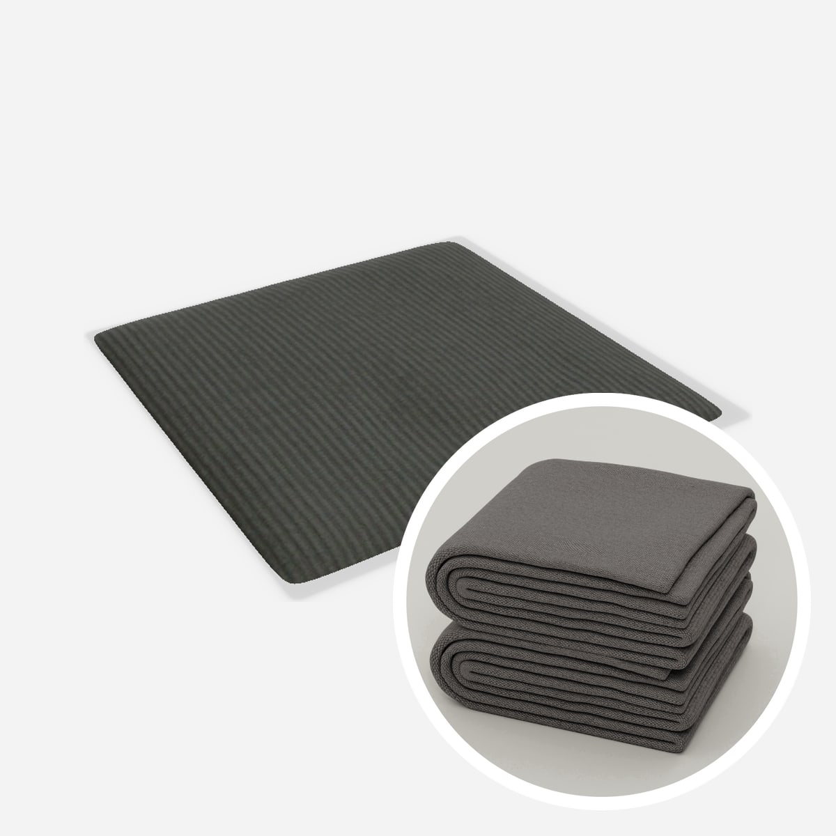 Stoffbezug - Cloudy-Sitzkissen 86x86 – Cord / Anthrazit