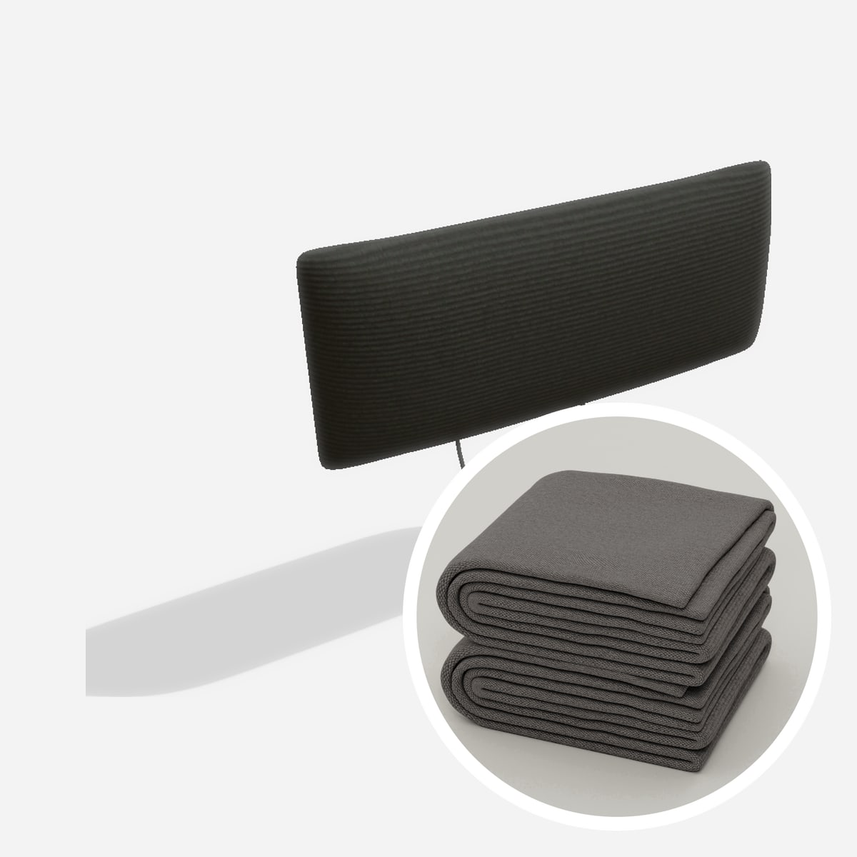 Stoffbezug - Kopfstütze ohne Naht (Configurator) – Cord / Anthrazit