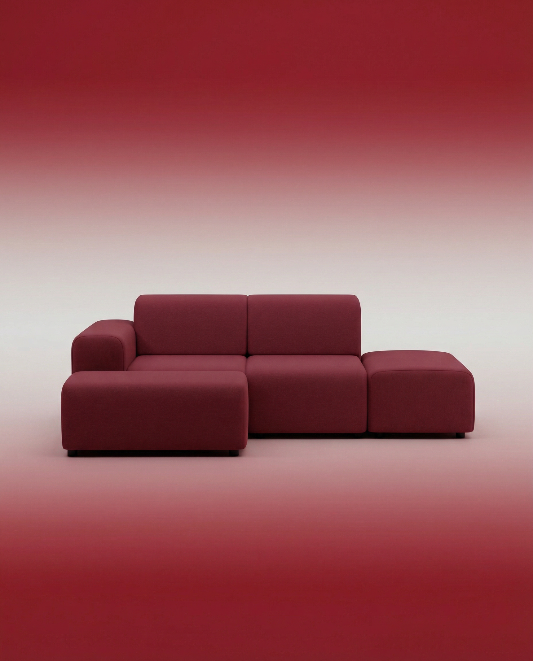 Österreichisches modulares Ecksofa Nina 4-Sitzer mit Schlaffunktion