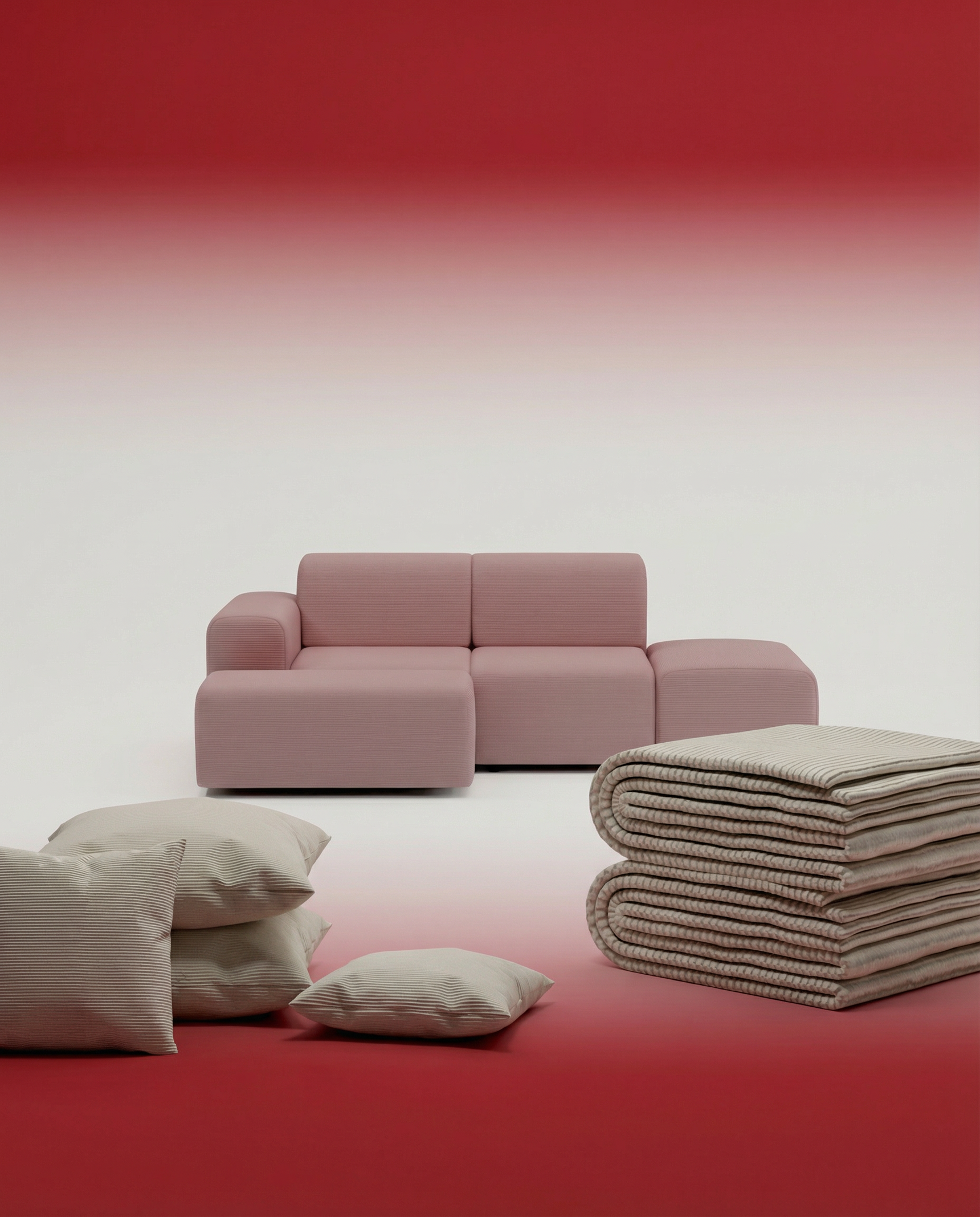 3 in 1 set Österreichisches modulares Ecksofa Nina 4-Sitzer mit Schlaffunktion