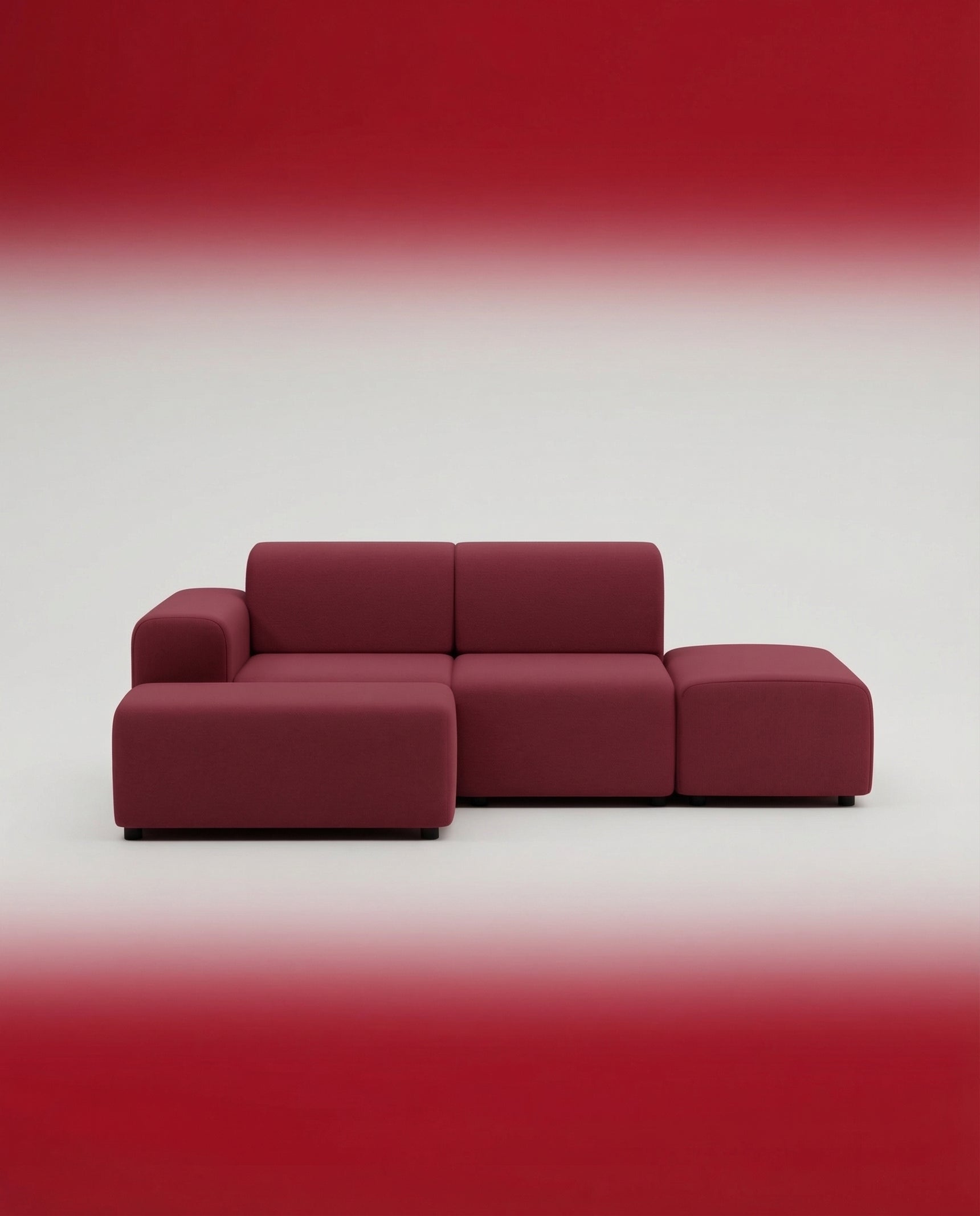 Österreichisches modulares Ecksofa Nina 4-Sitzer mit Schlaffunktion