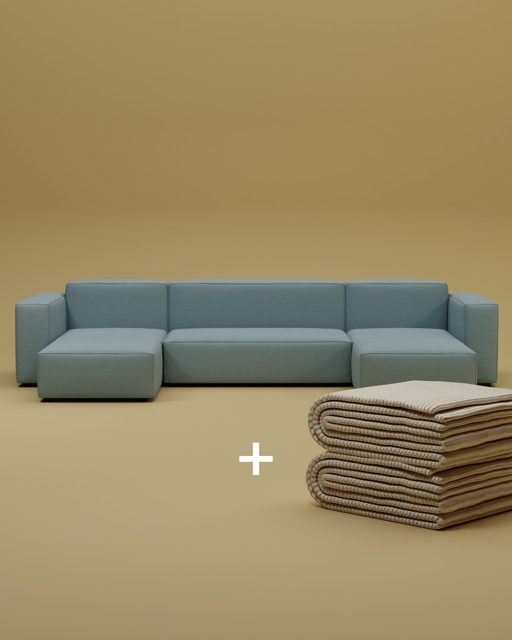 Modulares Sofa Harvey U-Form / Wohnlandschaft mit Schlaffunktion