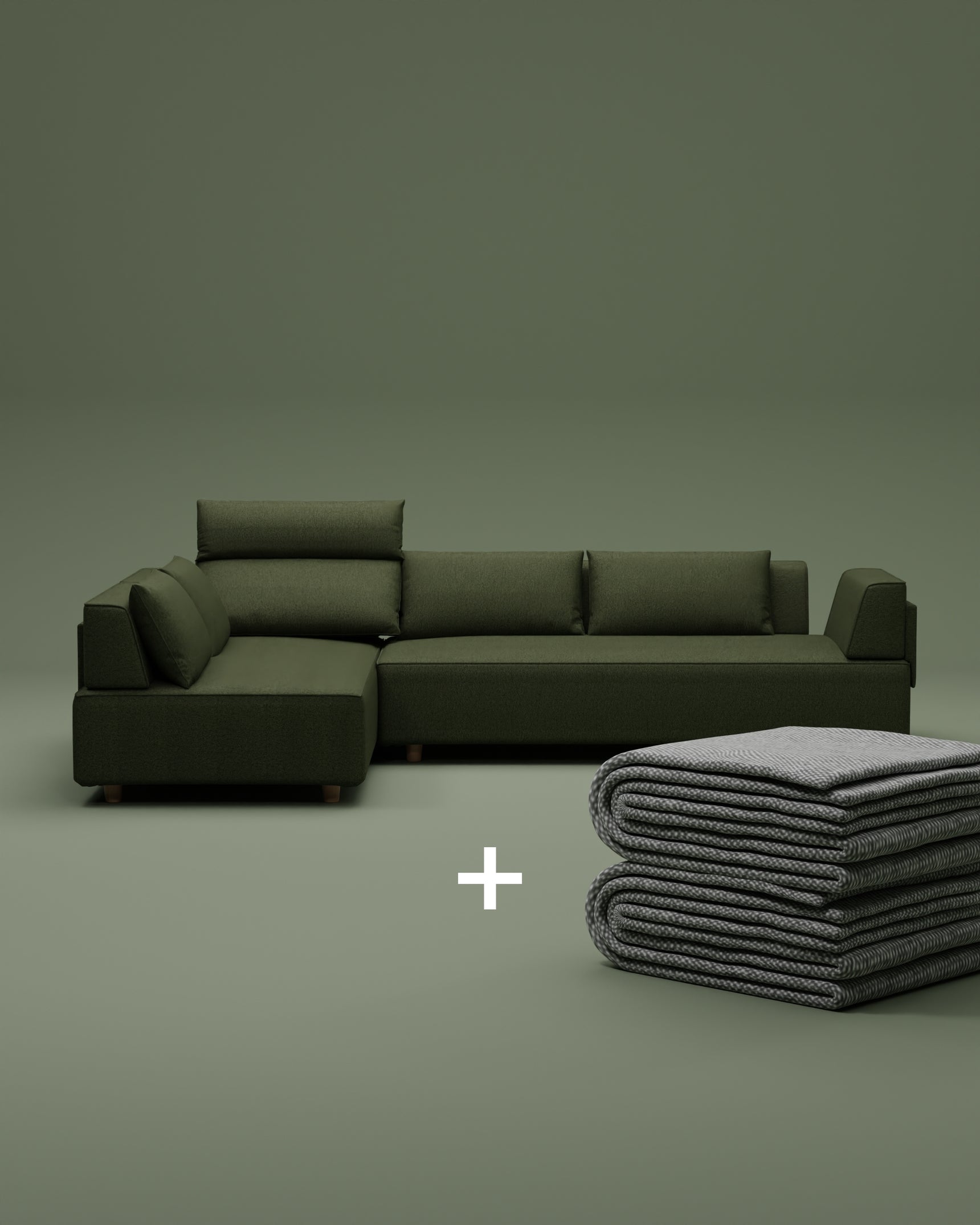 Modulares Sofa Louis 5-Sitzer mit Schlaffunktion