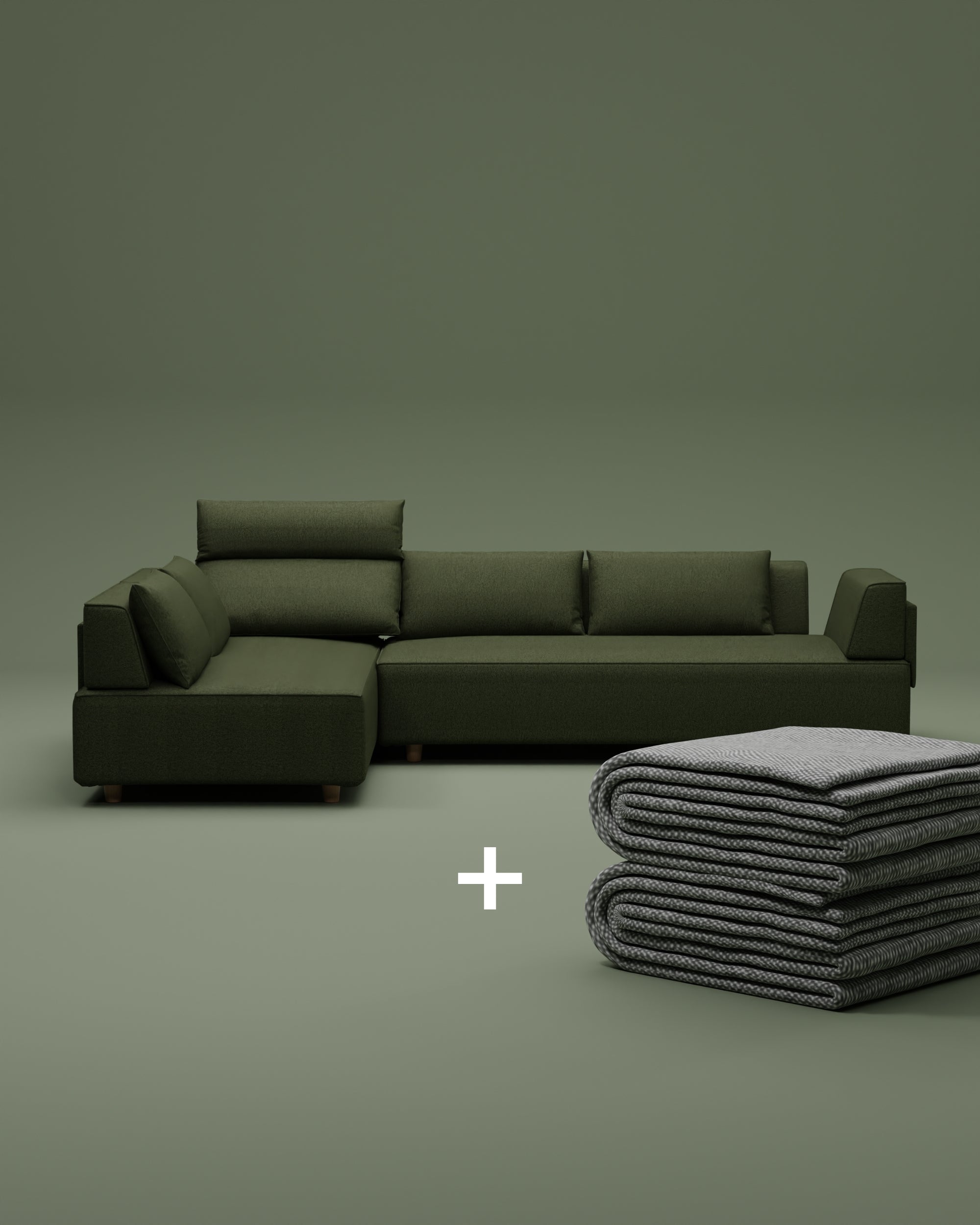 Modulares Sofa Louis 5-Sitzer mit Schlaffunktion