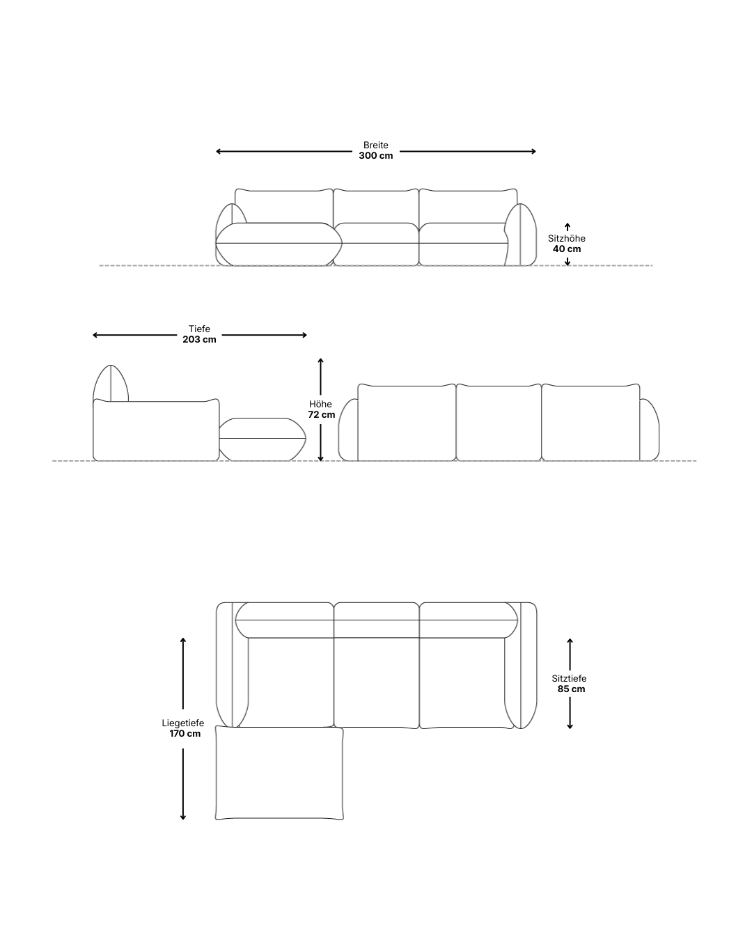 Fabric cover - Luma L 4-seater modular sofa with sleep function