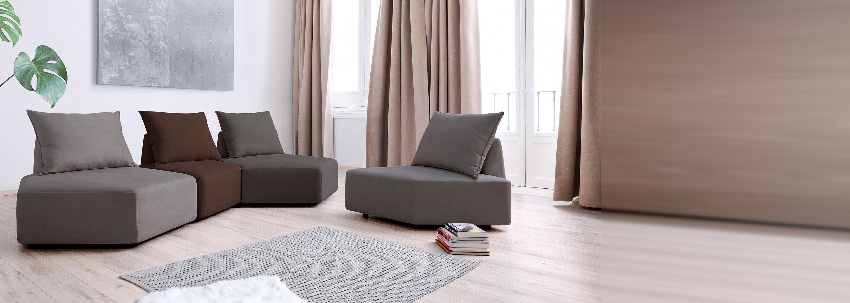 Modulares Sofa Katrina mit Schlaffunktion - Individuell