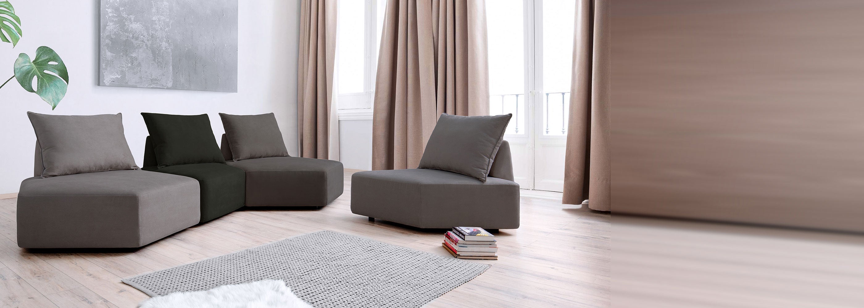 Modulares Sofa Katrina mit Schlaffunktion - Individuell