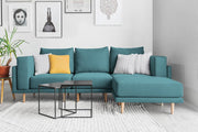 Modulares Sofa Donna mit Schlaffunktion - Aquamarin-Mollia - Livom