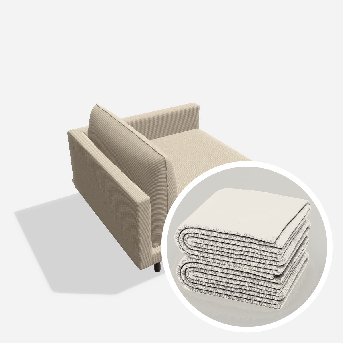 Stoffbezug - Donna Corner Left – Cord / Nata