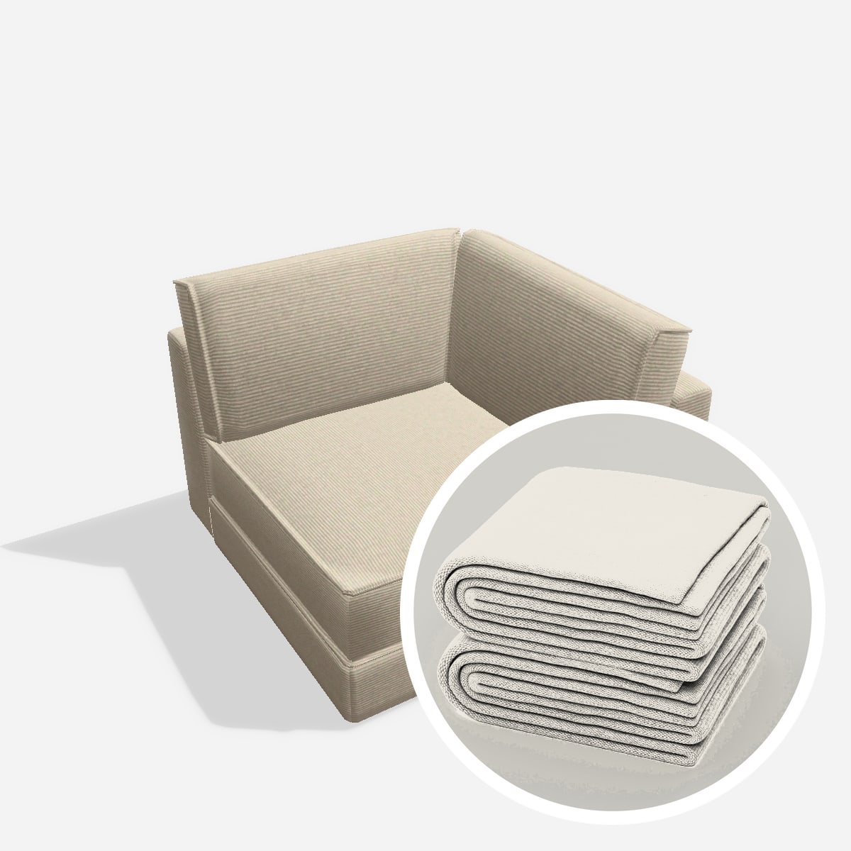 Stoffbezug - Terra eckelement RE 105 – Cord / Nata
