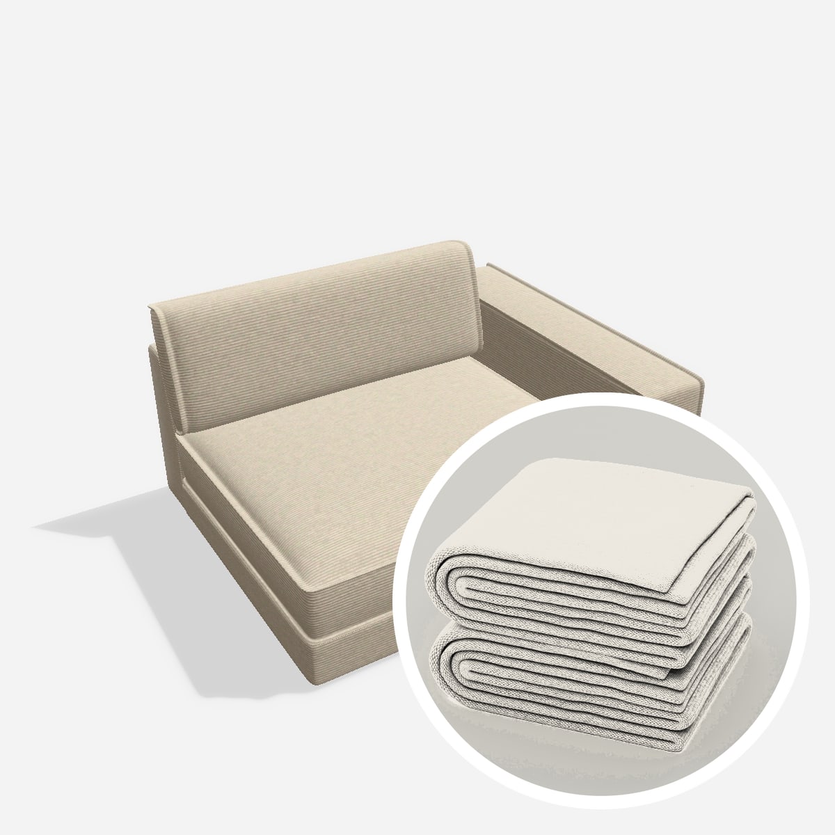 Stoffbezug - Terra eckelement E120T AT RE – Cord / Nata