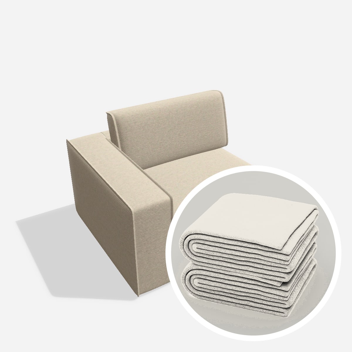 Stoffbezug - Terra eckelement E90 AT LI – Cord / Nata