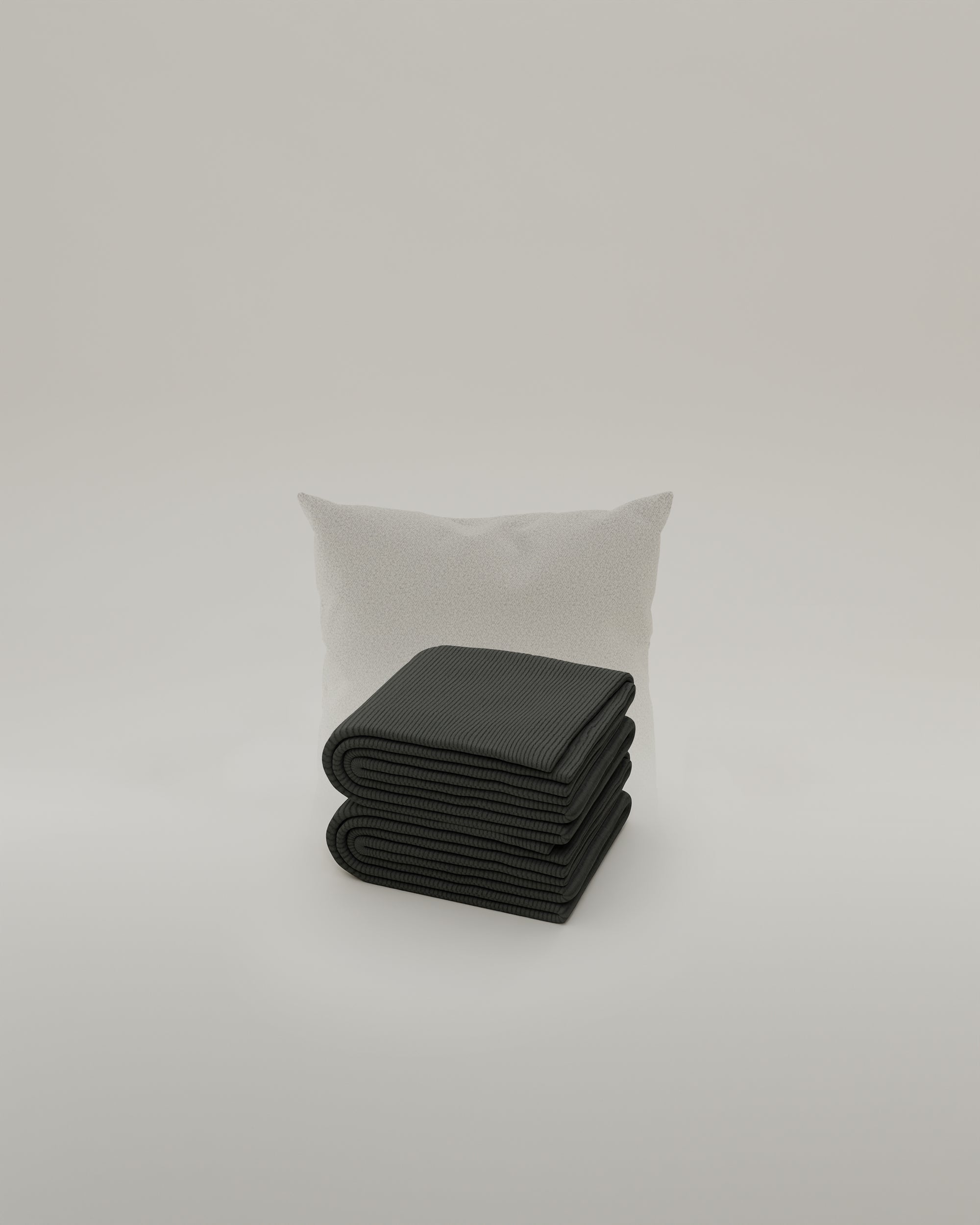Corduroy fabric-covered decorative cushion 