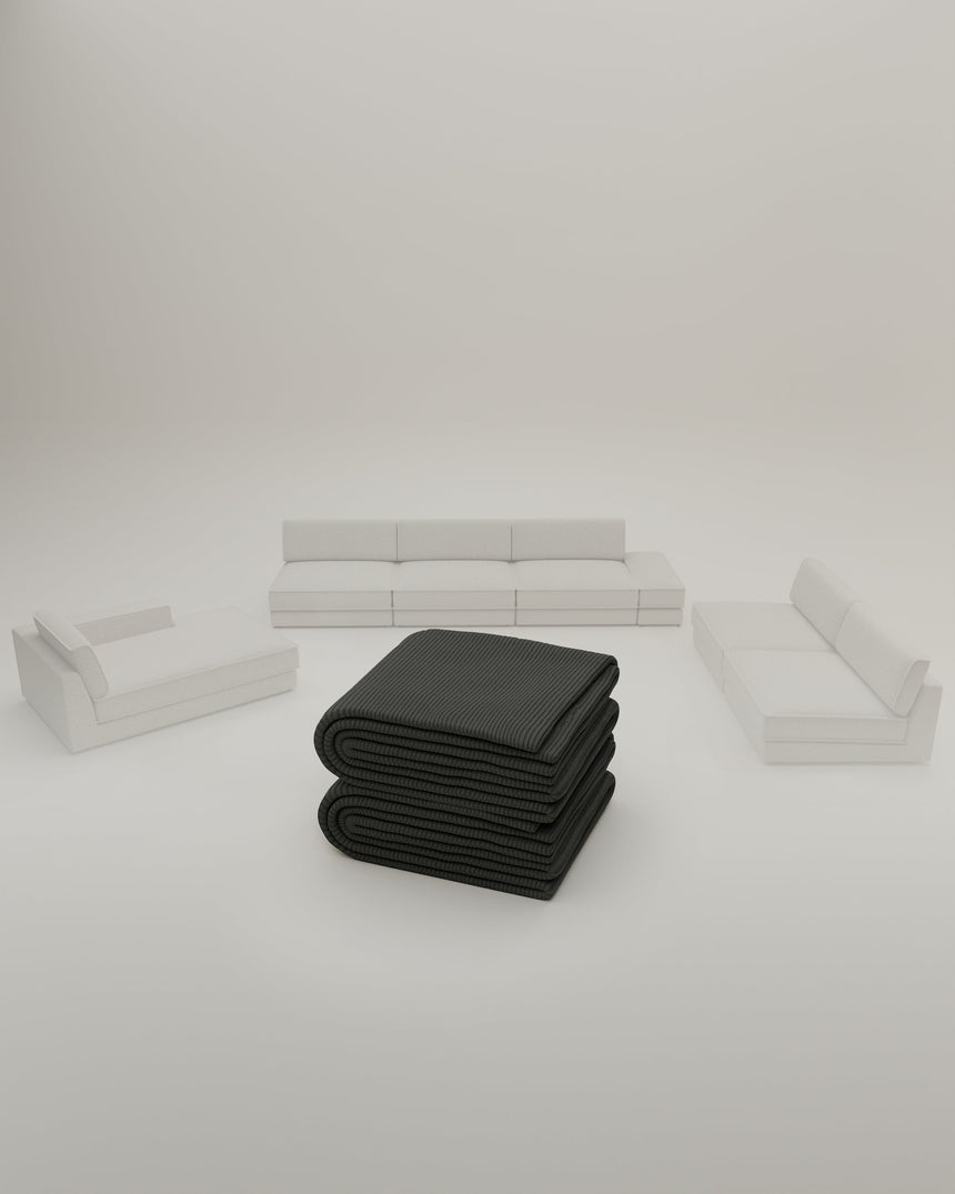 Stoffbezug - Modulares Sofa Terra U-Form / Wohnlandschaft mit Schlaffunktion