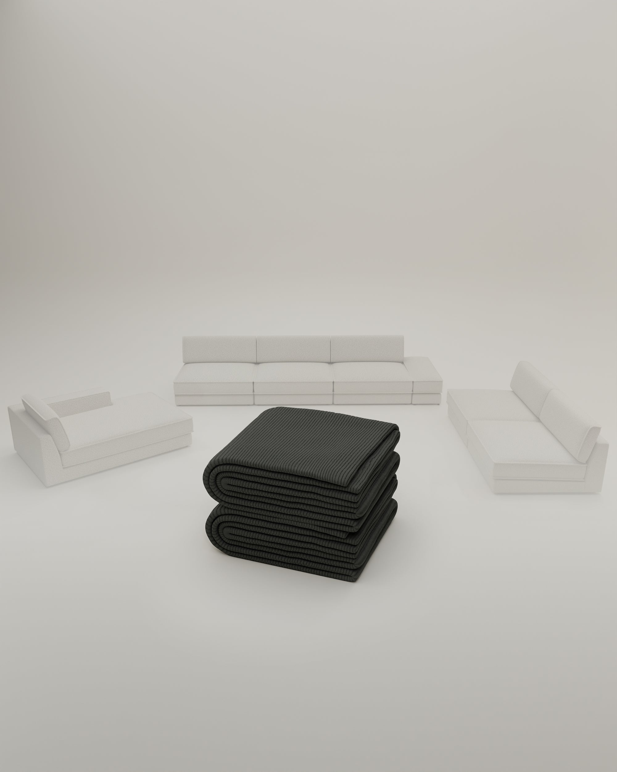Fabric cover - modular sofa Terra U-shape / living area with sleeping function