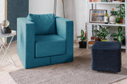 Modularer Sofa-Sessel Alex mit Schlaffunktion - Aquamarin-Velare - Livom