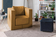Modularer Sofa-Sessel Alex mit Schlaffunktion - Gold-Gelb-Velare - Livom