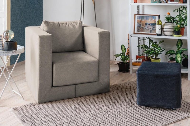 Modularer Sofa-Sessel Alex mit Schlaffunktion - Latte-Velare - Livom