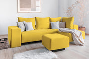 Modulares Sofa Amelie mit Schlaffunktion - Zitronengelb-Mollia - Livom