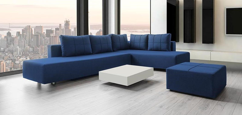 Modulares Sofa Amy mit Schlaffunktion - Dunkel-Blau-Velare - Livom