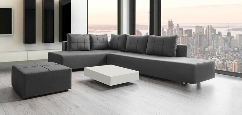 Modulares Sofa Amy mit Schlaffunktion - Dunkel-Grau-Velare - Livom