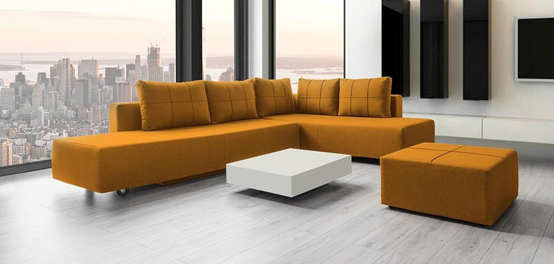 Modulares Sofa Amy mit Schlaffunktion - Gold-Gelb-Velare - Livom