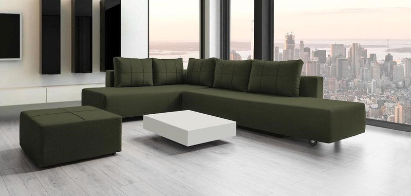 Modulares Sofa Amy mit Schlaffunktion - Piniengrün-Velare - Livom