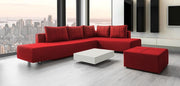 Modulares Sofa Amy mit Schlaffunktion - Rot-Velare - Livom