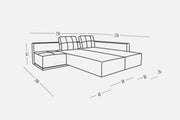Modulares Sofa Amy mit Schlaffunktion - Rot-Velare - Livom