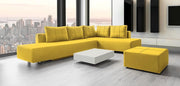 Modulares Sofa Amy mit Schlaffunktion - Zitronengelb-Mollia - Livom