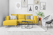 Modulares Sofa Donna mit Schlaffunktion - Zitronengelb-Mollia - Livom