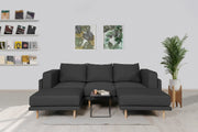 Modulares Sofa Donna U mit Schlaffunktion - Anthrazit-Mollia - Livom