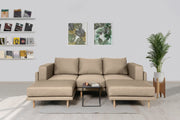 Modulares Sofa Donna U mit Schlaffunktion - Beige-Mollia - Livom