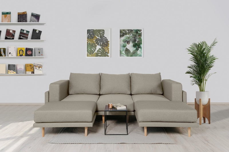 Modulares Sofa Donna U mit Schlaffunktion - Beige-Velare - Livom