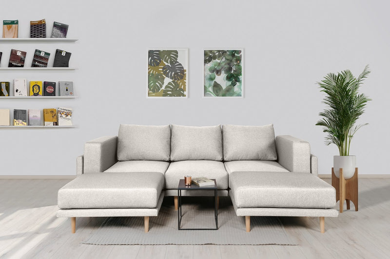 Modulares Sofa Donna U mit Schlaffunktion - Creme-Mollia - Livom