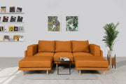 Modulares Sofa Donna U mit Schlaffunktion - Gold-Gelb-Velare - Livom