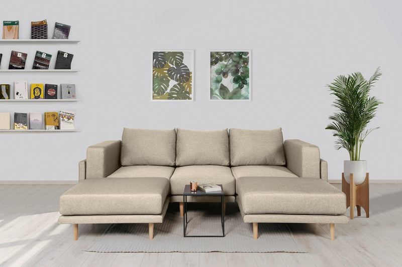 Modulares Sofa Donna U mit Schlaffunktion - Honig-Mollia - Livom