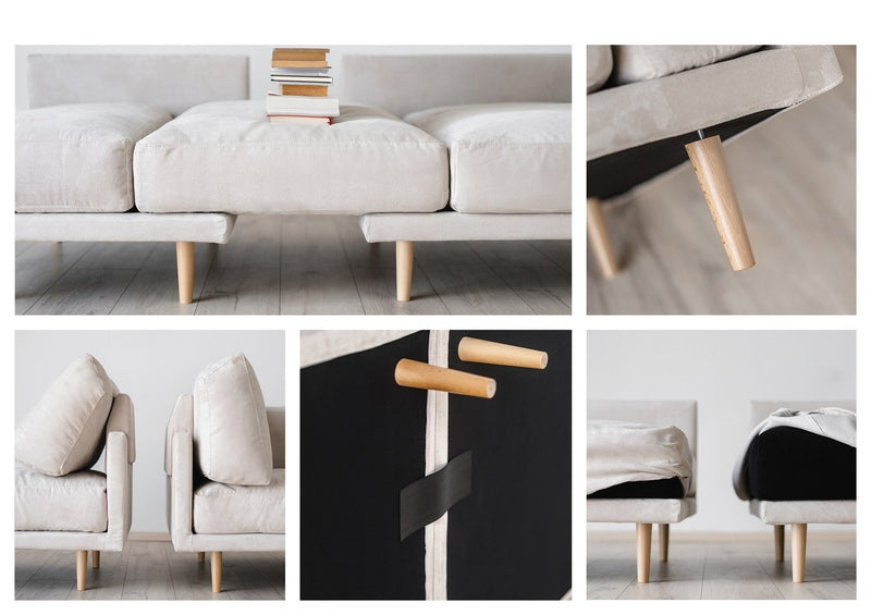 Modulares Sofa Donna XL mit Schlaffunktion - Aquamarin-Velare - Livom