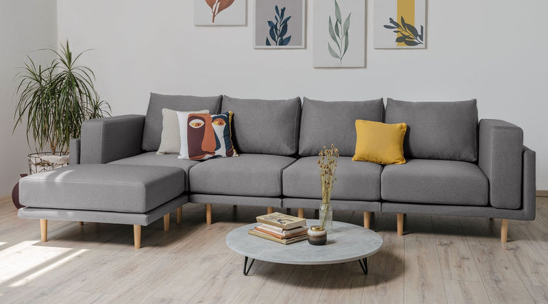 Modulares Sofa Donna XL mit Schlaffunktion - Mittel-Grau-Velare - Livom