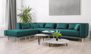 Modulares Sofa Jenny mit Schlaffunktion - Aquamarin-Mollia - Livom