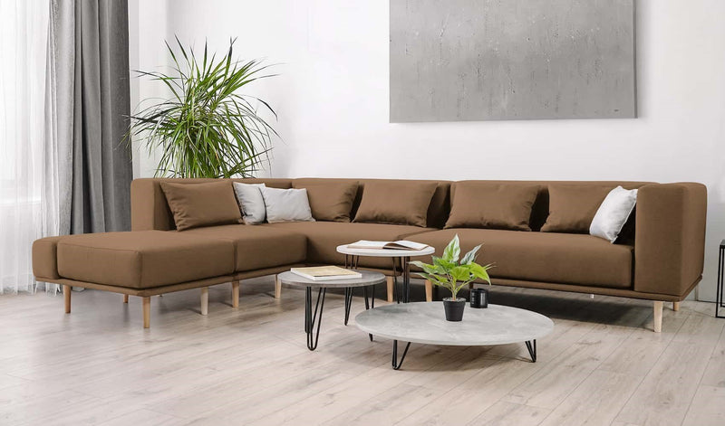Modulares Sofa Jenny mit Schlaffunktion - Cappuccino-Velare - Livom