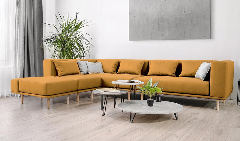 Modulares Sofa Jenny mit Schlaffunktion - Gold-Gelb-Velare - Livom
