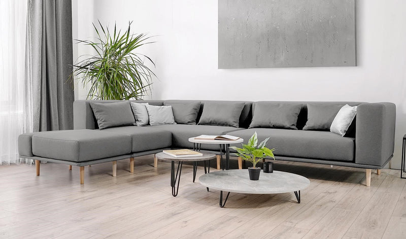Modulares Sofa Jenny mit Schlaffunktion - Grau-Mollia - Livom