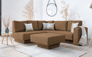 Modulares Sofa Jessica mit Schlaffunktion - Cappuccino-Velare - Livom