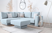 Modulares Sofa Jessica mit Schlaffunktion - Pastel-Blau-Mollia - Livom